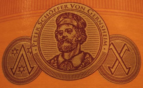 Schöfferhofer Etikett mit Porträt Peter Schöffer